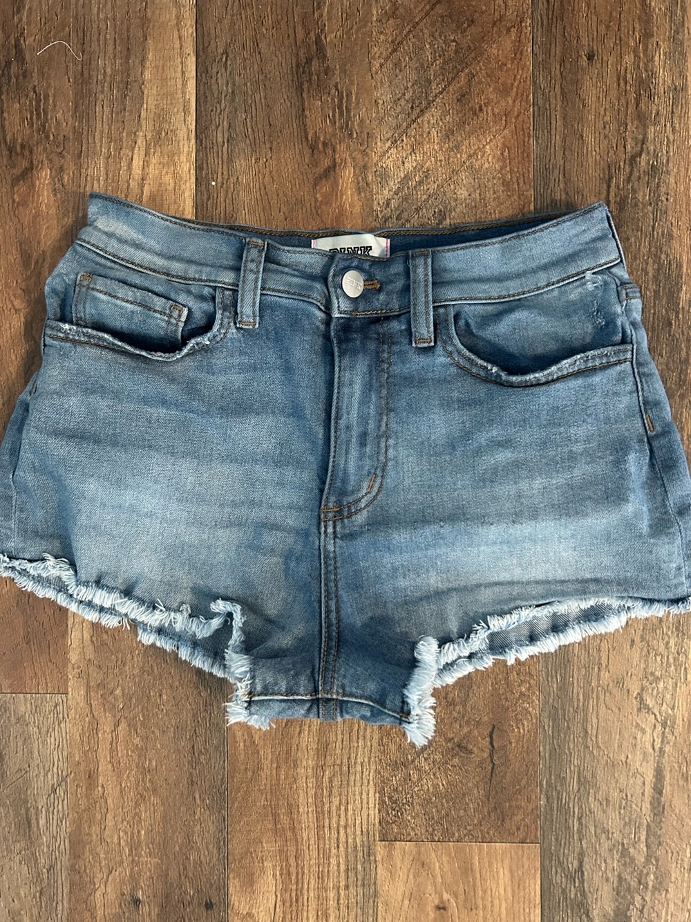 Victoria’s Secret Pink Distressed Denim Daisy Duke Shorts